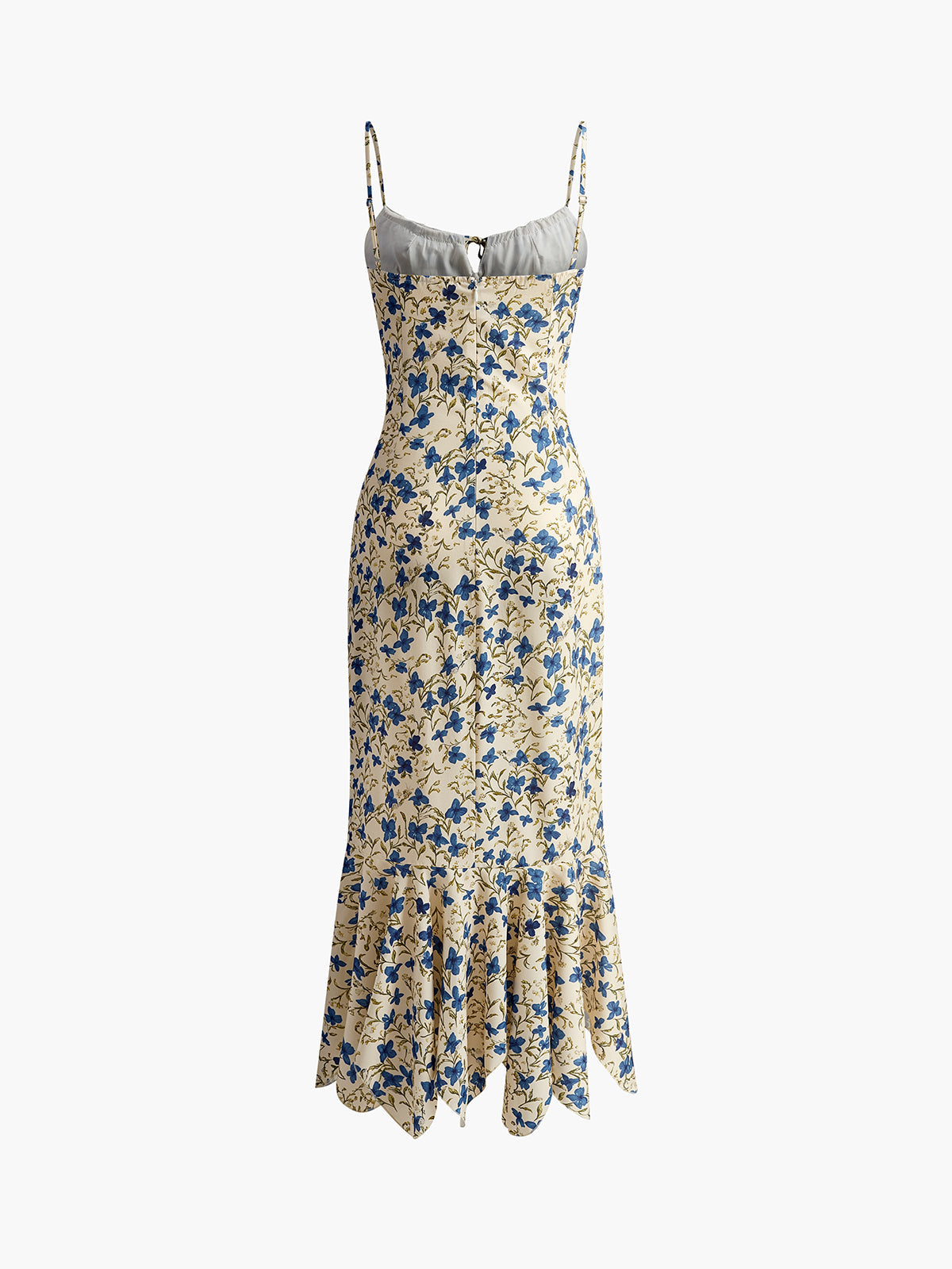 Mia – Floral Print Knotted Irregular Hem Long Dress - Image 7