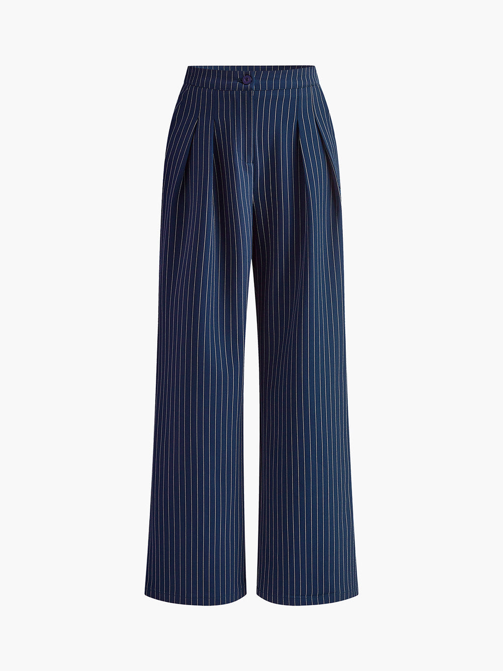 Charlotte – Pinstripe Pleated Wide-Leg Trousers - Image 5