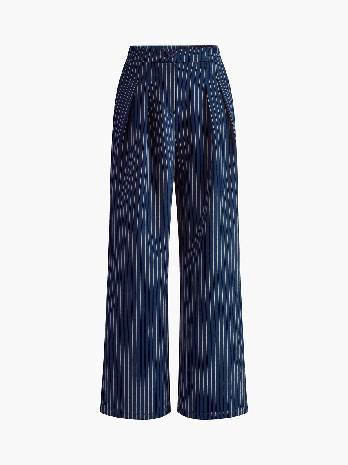 Charlotte – Pinstripe Pleated Wide-Leg Trousers - Image 5