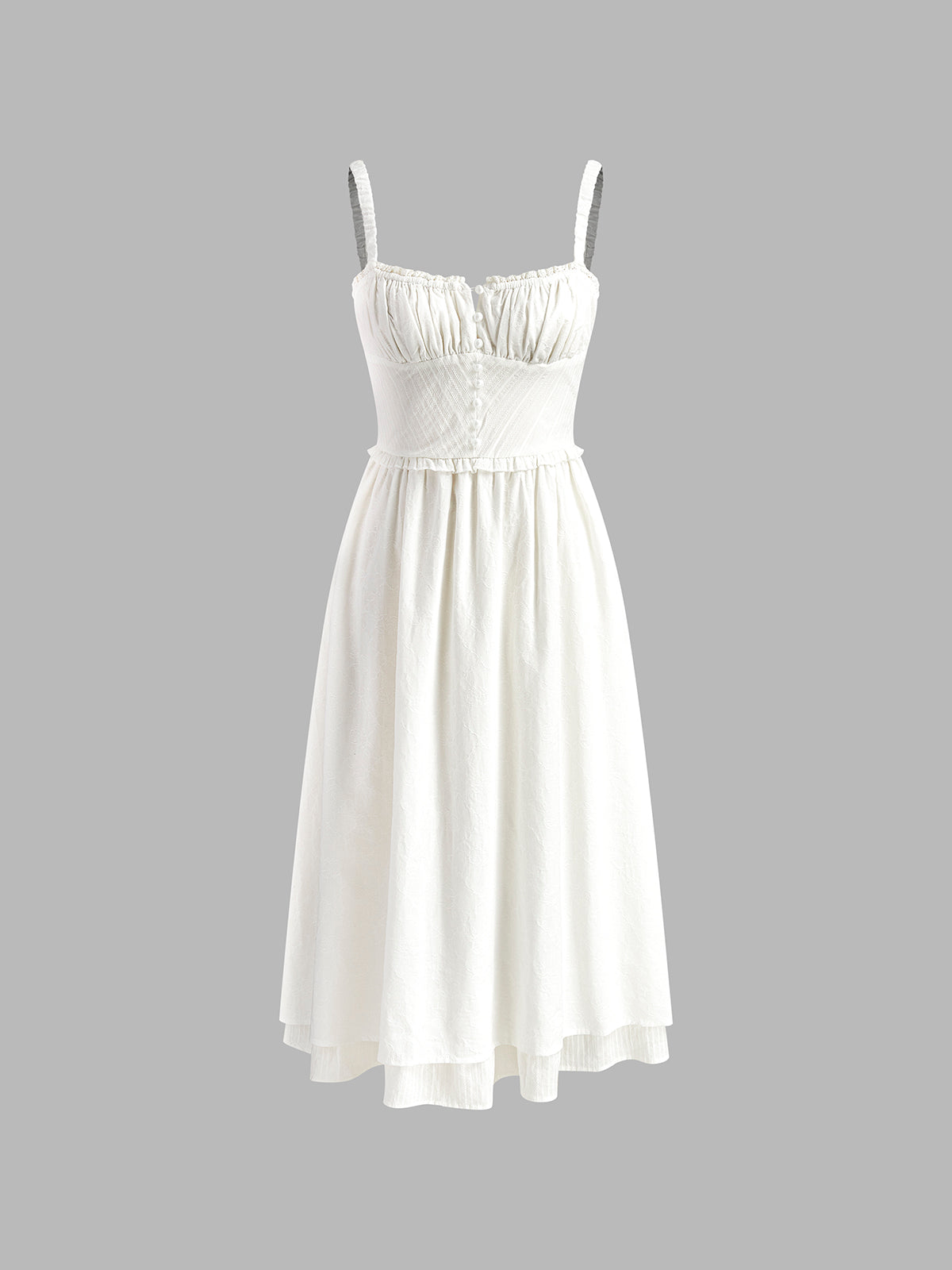 Nicole – Ruffle Hem Cami Plain Dress - Image 6