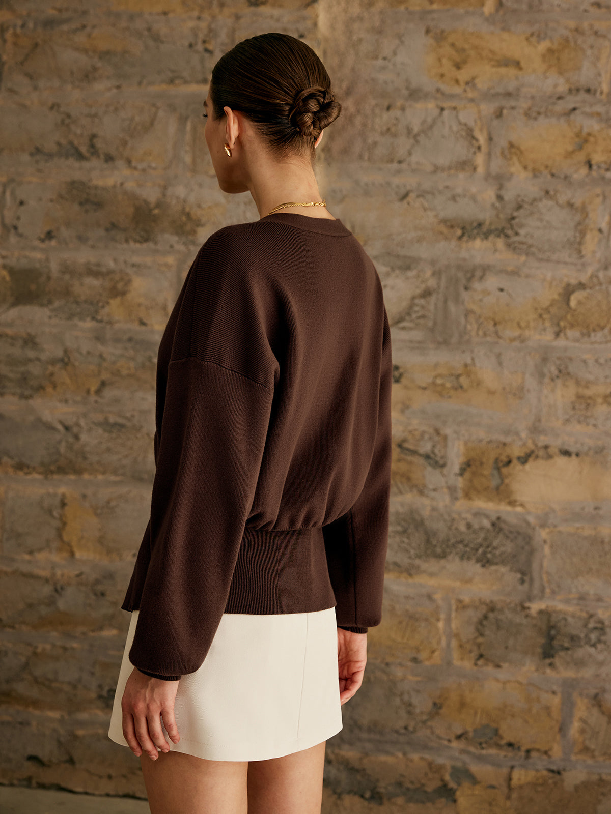 Paula – Golden Button Plain Cardigan - Image 5
