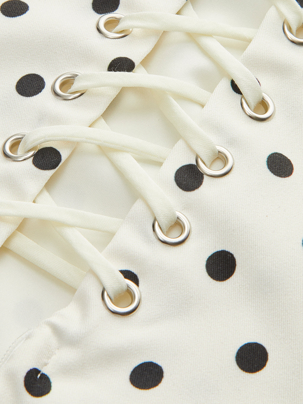 Claudia – Polka Dot Lace-Up Back Dress - Image 5
