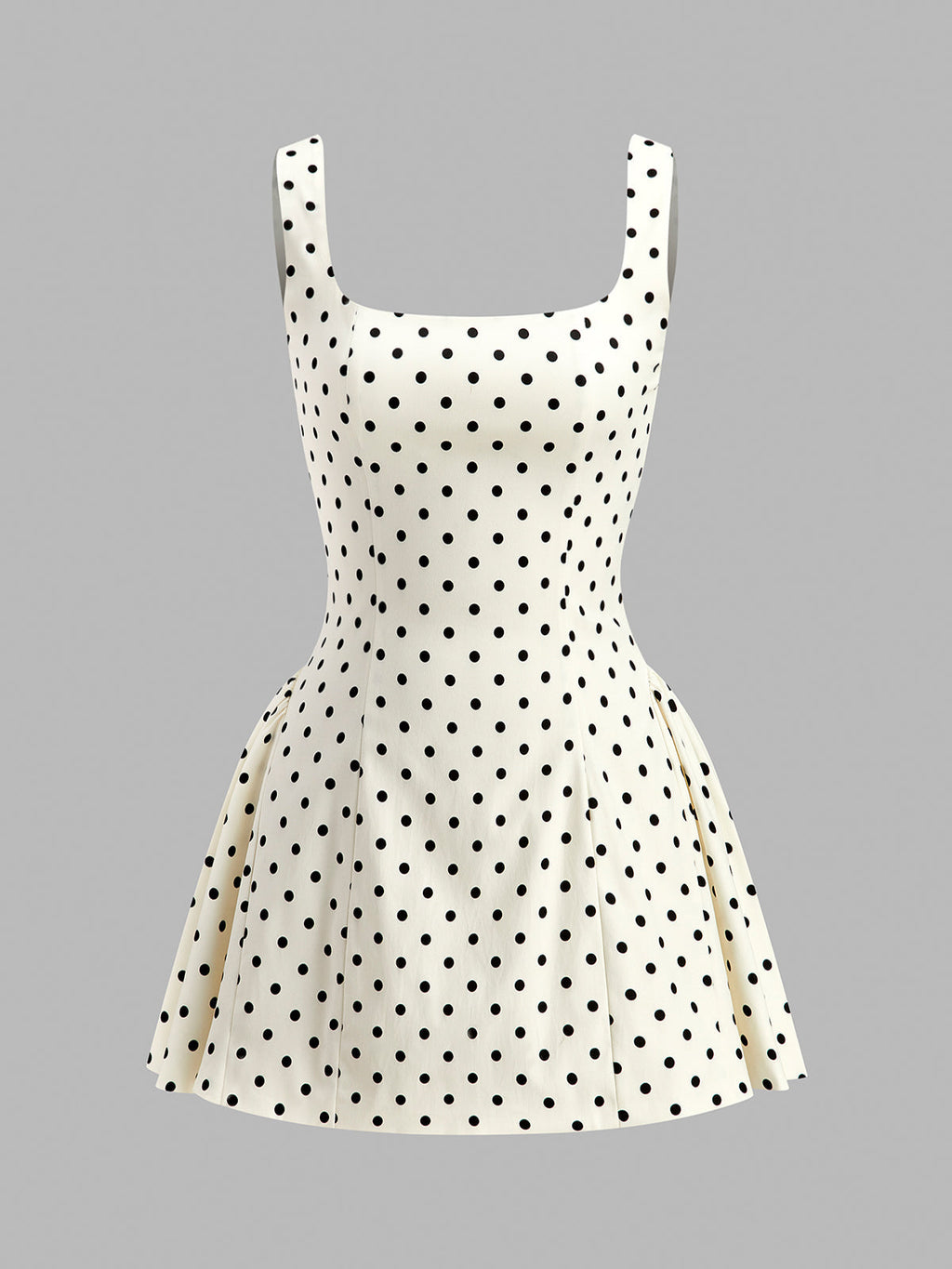 Claudia – Polka Dot Lace-Up Back Dress - Image 1