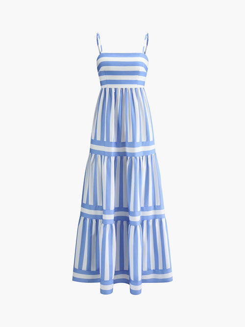 Antonia – Printed backless pockets long Dress - Image 1