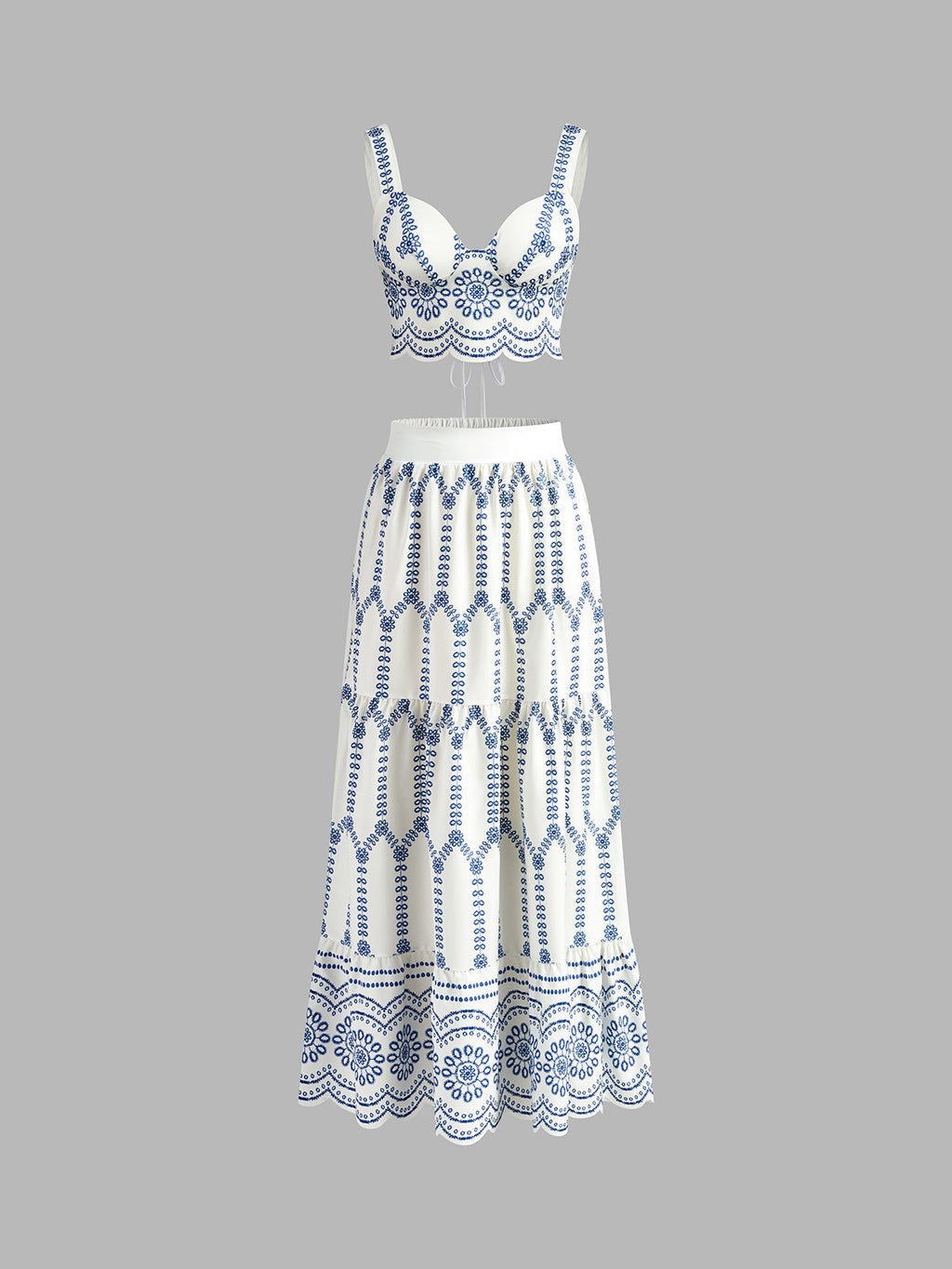 Mara – Printed Sleeveless Tie Back Skirt Set - Image 1