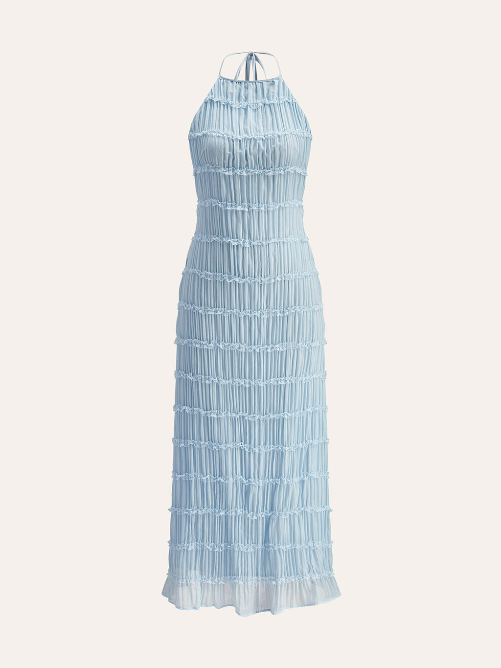 Annika –Halter Strappy Back Ruffled Dress - Image 9