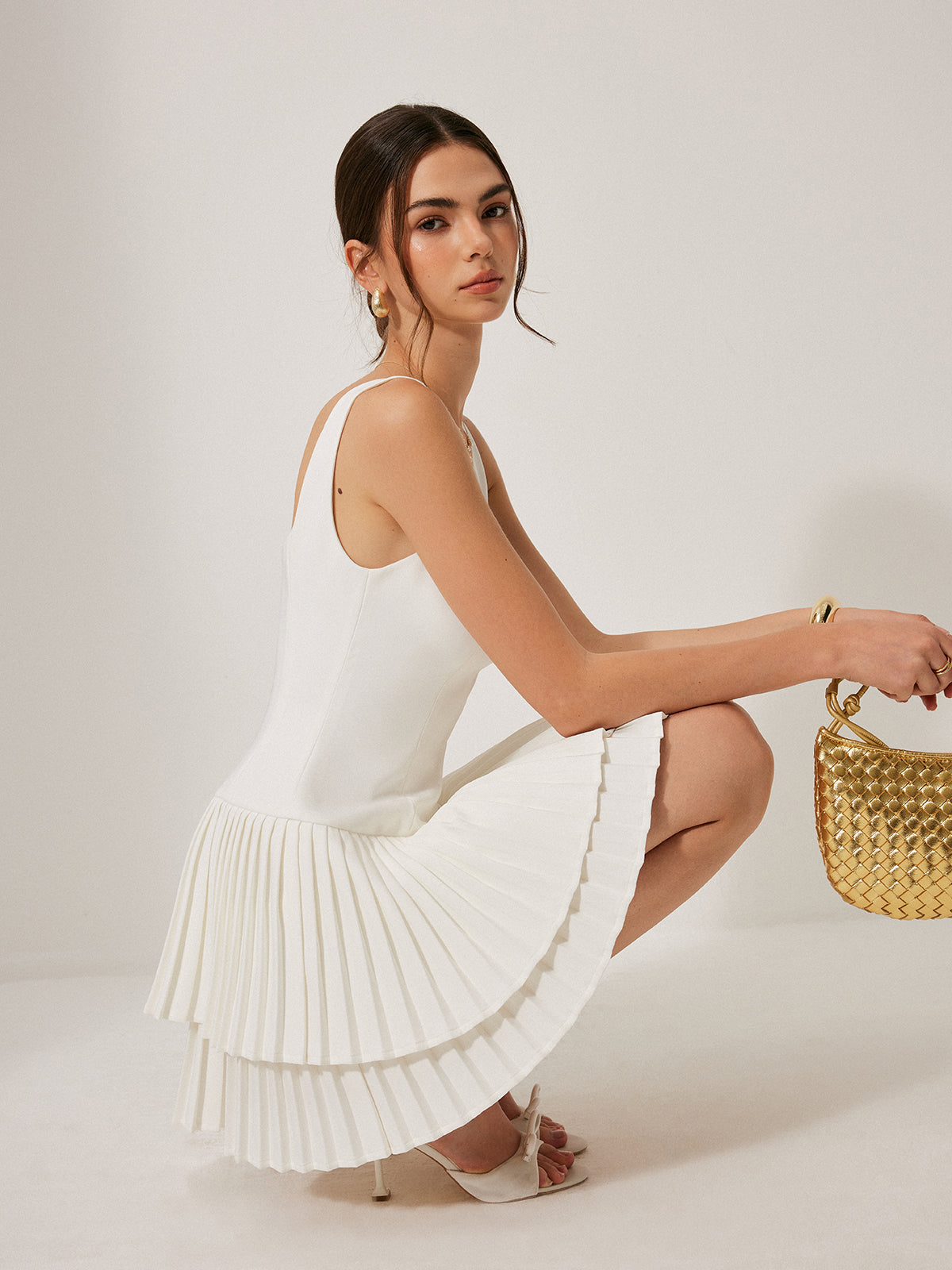 Lea – Plisseekleid mit quadratischem Ausschnitt - Image 4