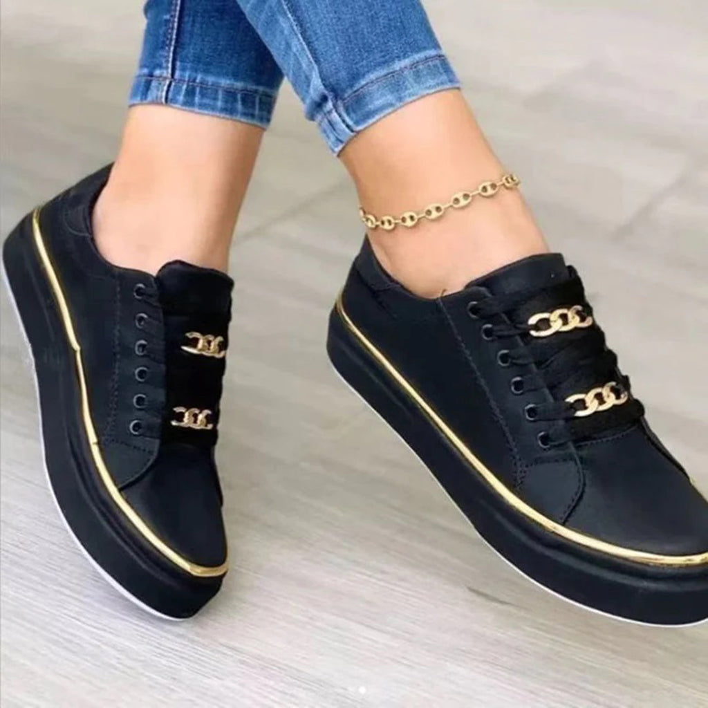 Sophia – Refined Gold Detail Sneakers - Image 5