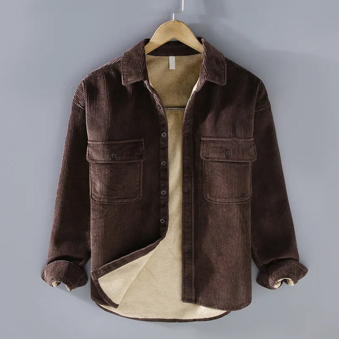 Men's Corduroy Jacket with Button Front and Two Pockets - J&B; - 3 - Elvaroza.com