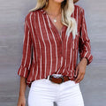 Ivy – Women Striped Button-Up Blouse - Image 1