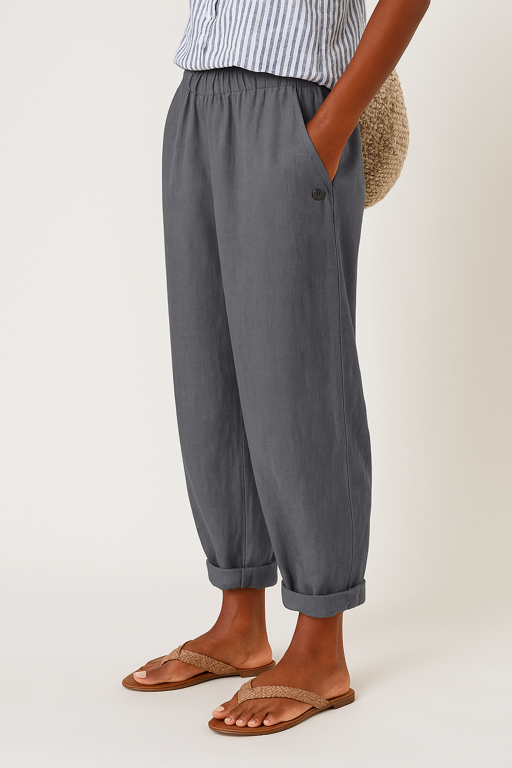 Daniela – Relaxed Side Seam Pockets Trousers - Image 5