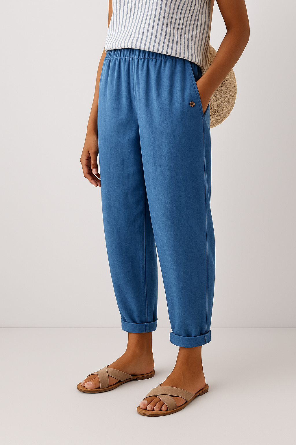 Daniela – Relaxed Side Seam Pockets Trousers - Image 3