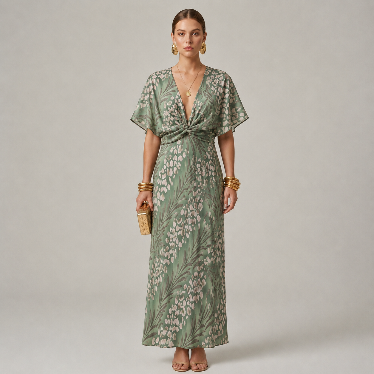 Elena – Women Print Wedding Guest Dress