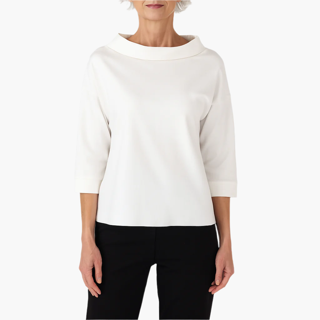 Julia – Elegant Top with stand-up collar Blouse - Image 2