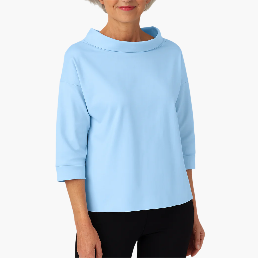 Julia – Elegant Top with stand-up collar Blouse - Image 1