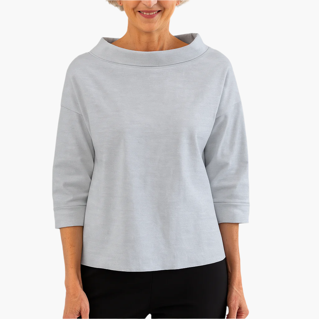 Julia – Elegant Top with stand-up collar Blouse - Image 5
