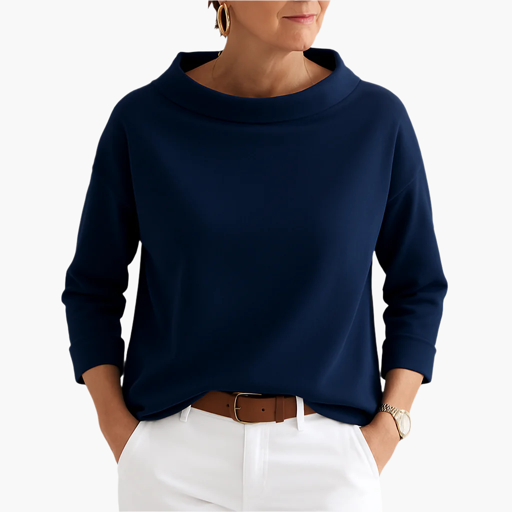 Julia – Elegant Top with stand-up collar Blouse - Image 8