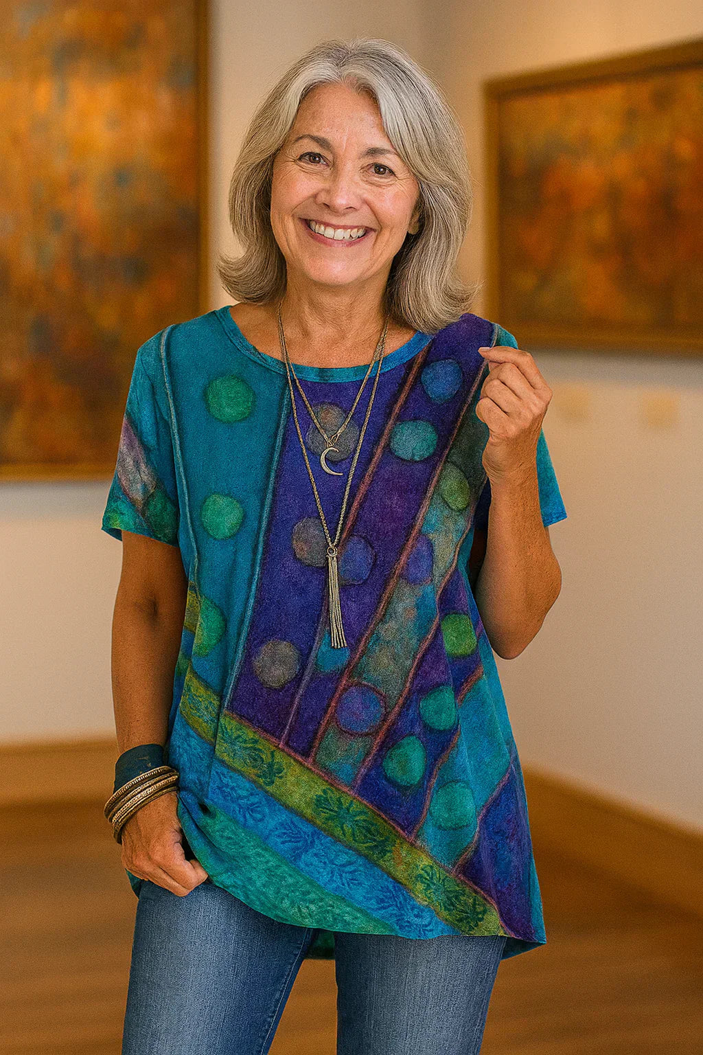 Renate – Artistic top Bohemian Blouse - Image 6