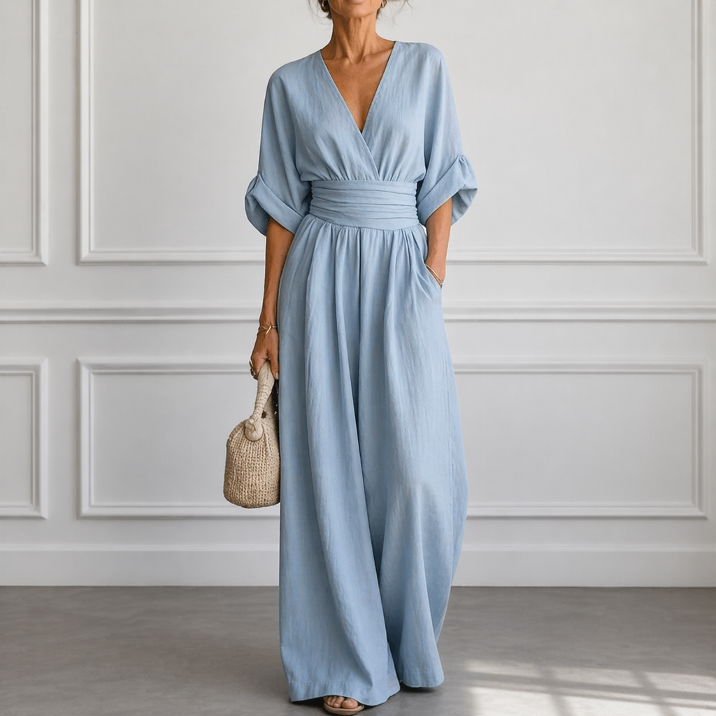 Emilia – Wide Sleeve V-Neck Jumpsuit - Image 6