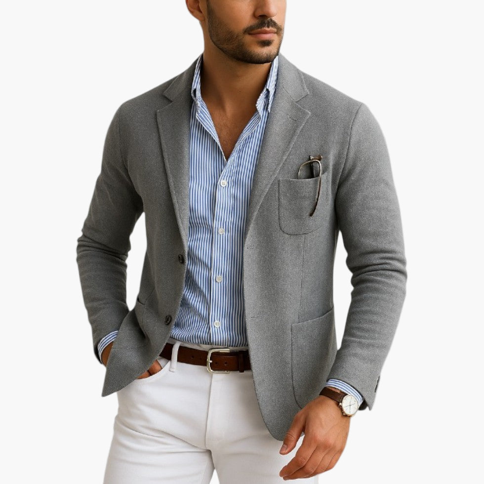 Men's tailored-fit blazer with a single-button closure - J&B; - 7 - Elvaroza.com