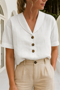 Lieselotte – Women Button-Up Short Sleeve Blouse - Image 1