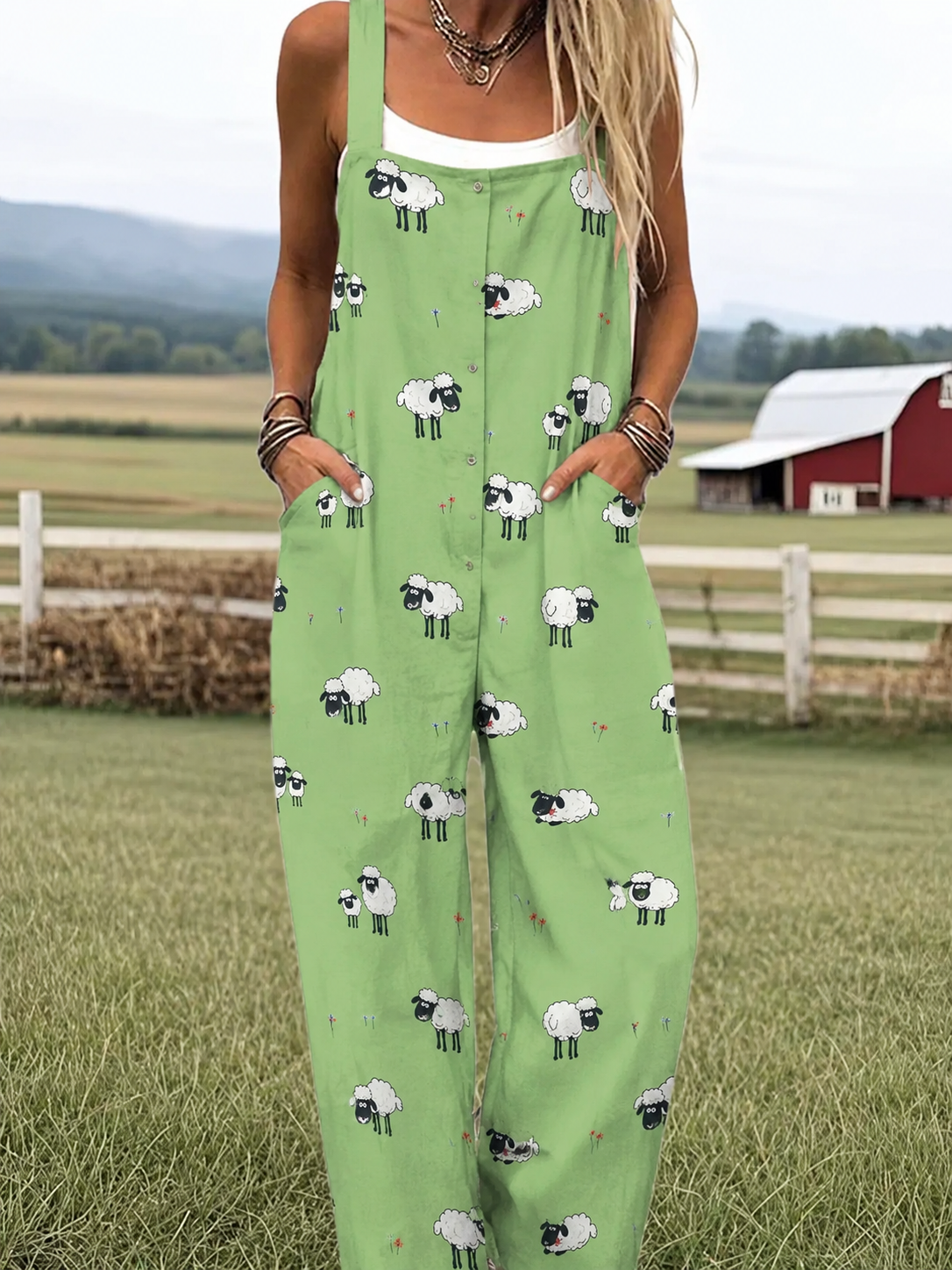 Lea – Playful Sheep jumpsuit for women