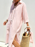 Victoria – Striped dress with half sleeves