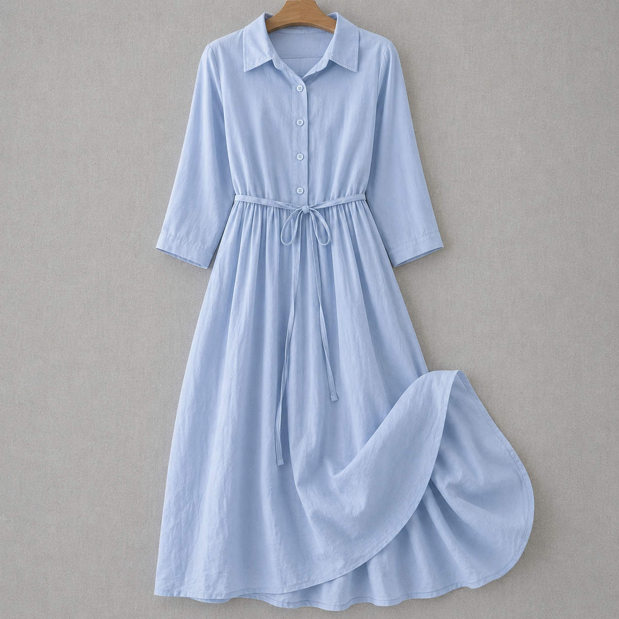 Kerstin – Womens cotton and linen dress with a button placket