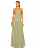 Harper – Women Strapless Pleated Maxi Dress