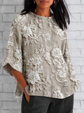 Stefanie – Women's blouse with floral embroidery