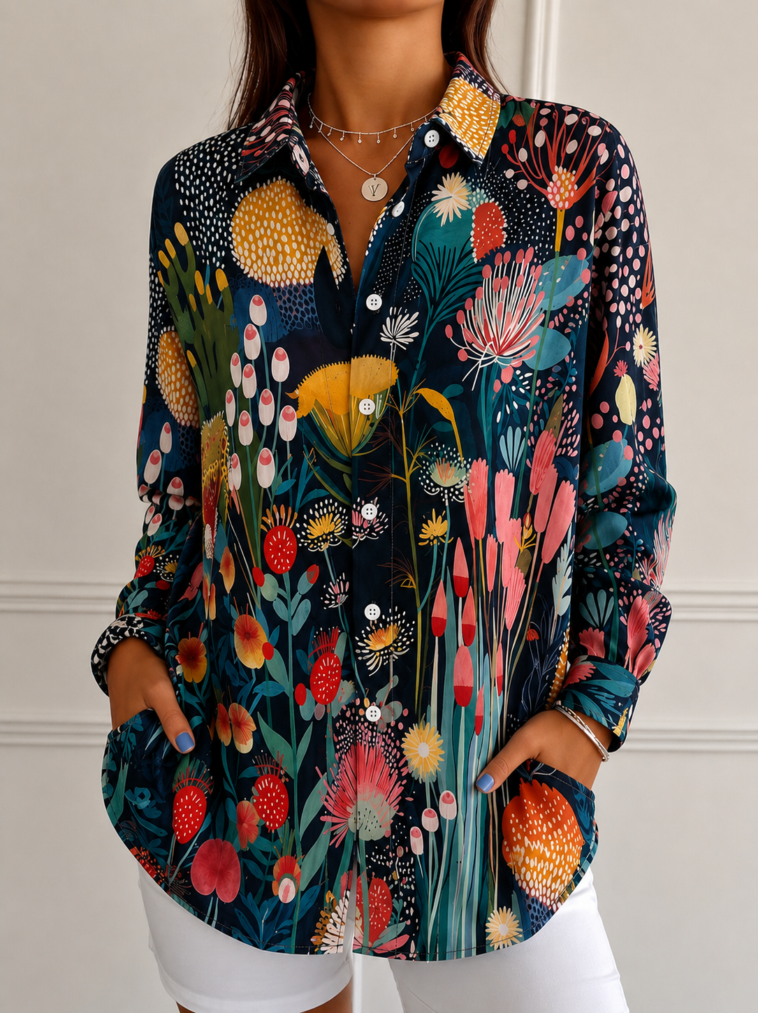 Renate – Womens Blouse with Floral Print