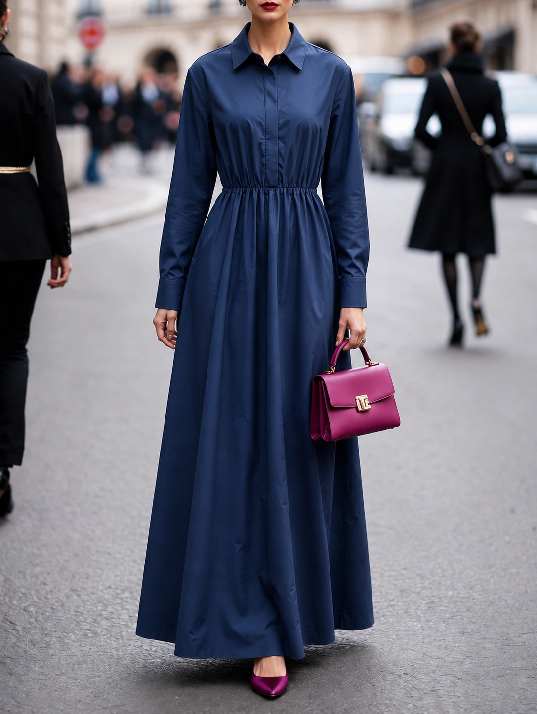Vanessa – Long-Sleeve Tie-Front Dress for Women