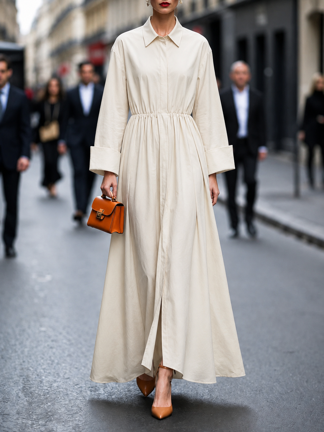 Vanessa – Long-Sleeve Tie-Front Dress for Women