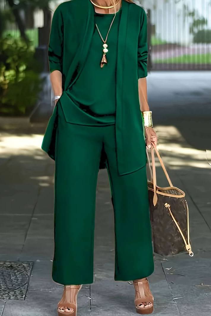 Two-Piece Set Women's Relaxed Fit with Long Jacket - Image 12