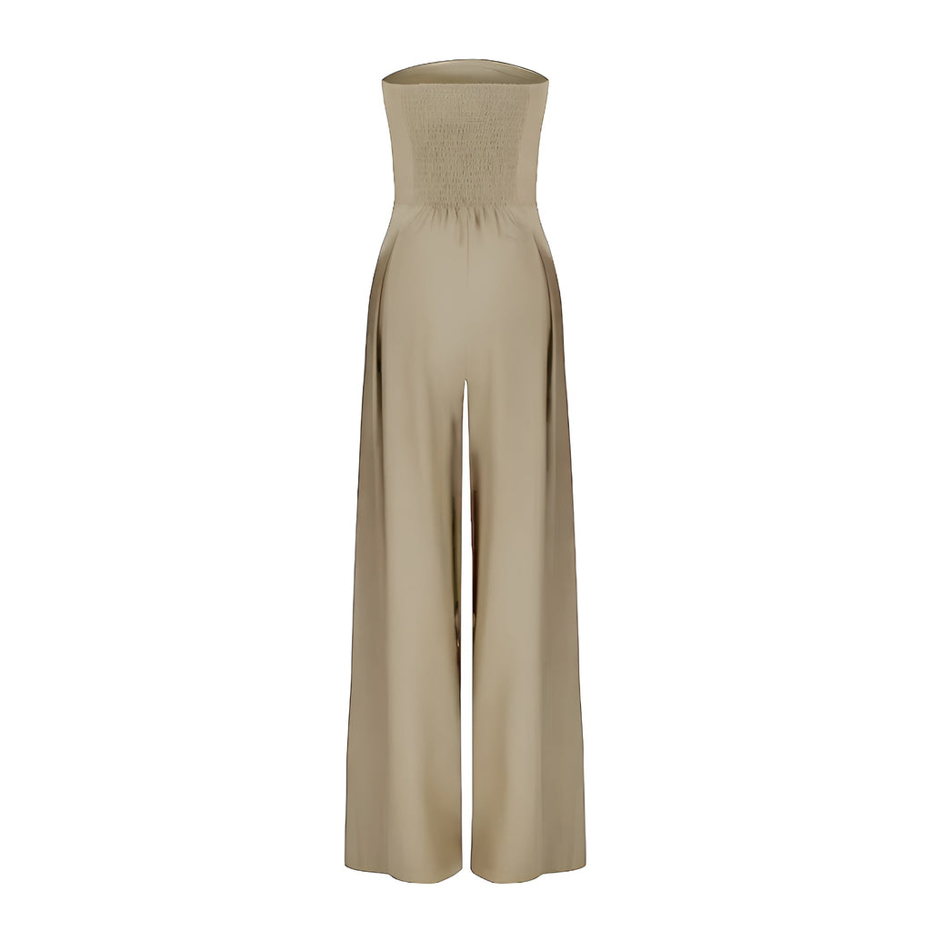 Women's Strapless Jumpsuit with Wide Legs and Pockets - J&B; - 4 - Elvaroza.com