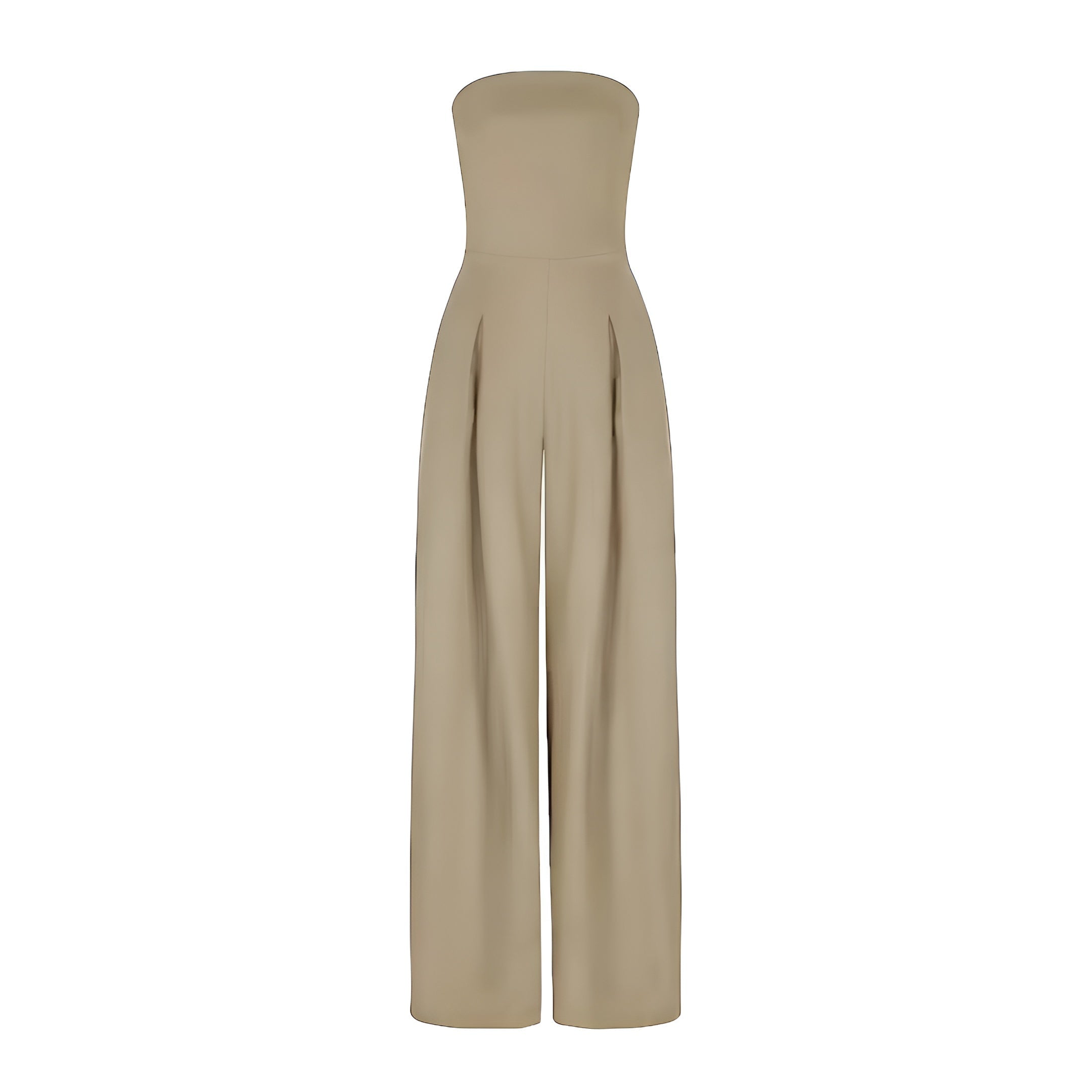 Women's Strapless Jumpsuit with Wide Legs and Pockets - J&B; - 5 - Elvaroza.com