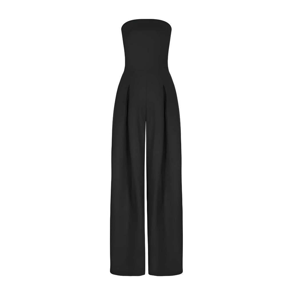 Women's Strapless Jumpsuit with Wide Legs and Pockets - J&B; - 7 - Elvaroza.com
