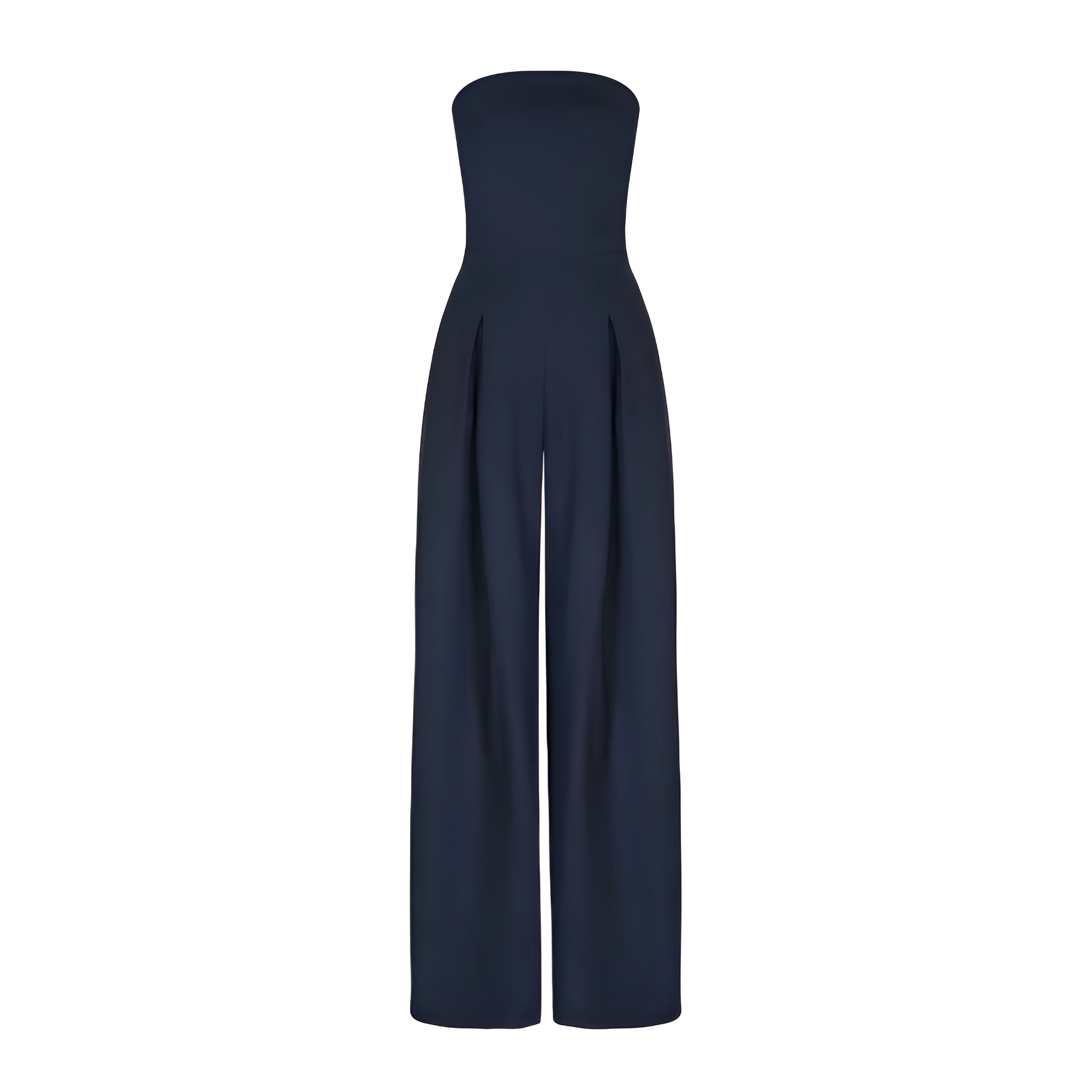Women's Strapless Jumpsuit with Wide Legs and Pockets - J&B; - 9 - Elvaroza.com