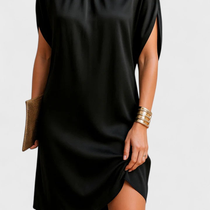 Livia – High Neck Short Sleeved Dress - Image 3