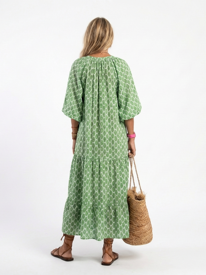Carina – Elegantes Kleid mit V-Ausschnitt und Dreiviertelärmeln für Damen - Image 5