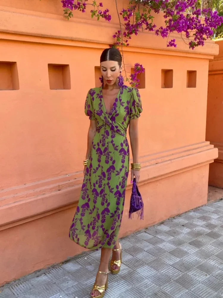 Nadine– Women Floral Print Wrap Dress - Image 4
