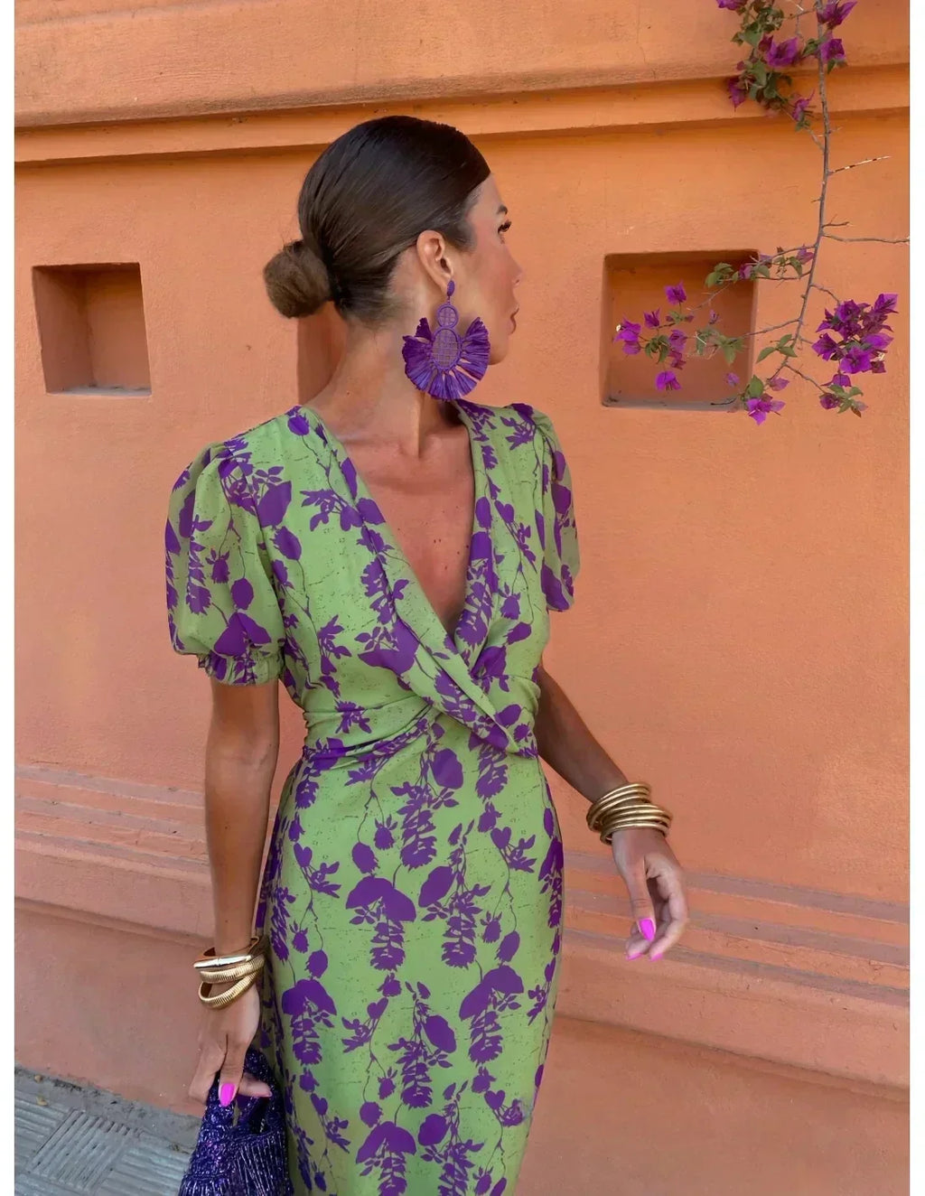Nadine– Women Floral Print Wrap Dress - Image 7
