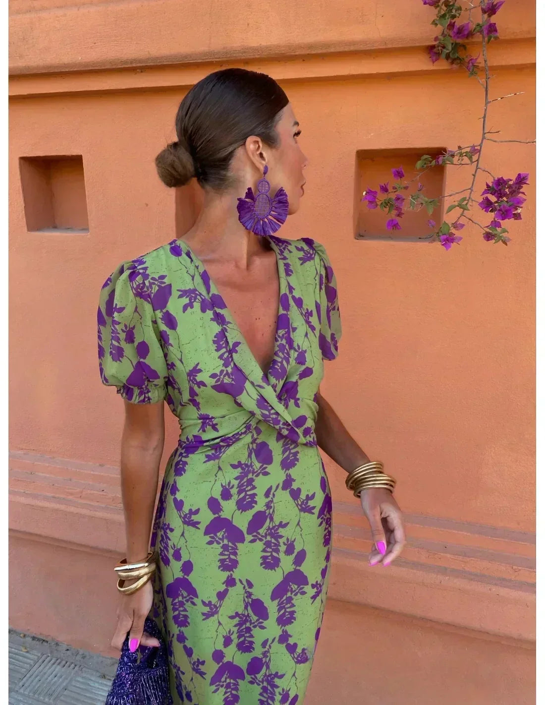 Nadine– Women Floral Print Wrap Dress - Image 7