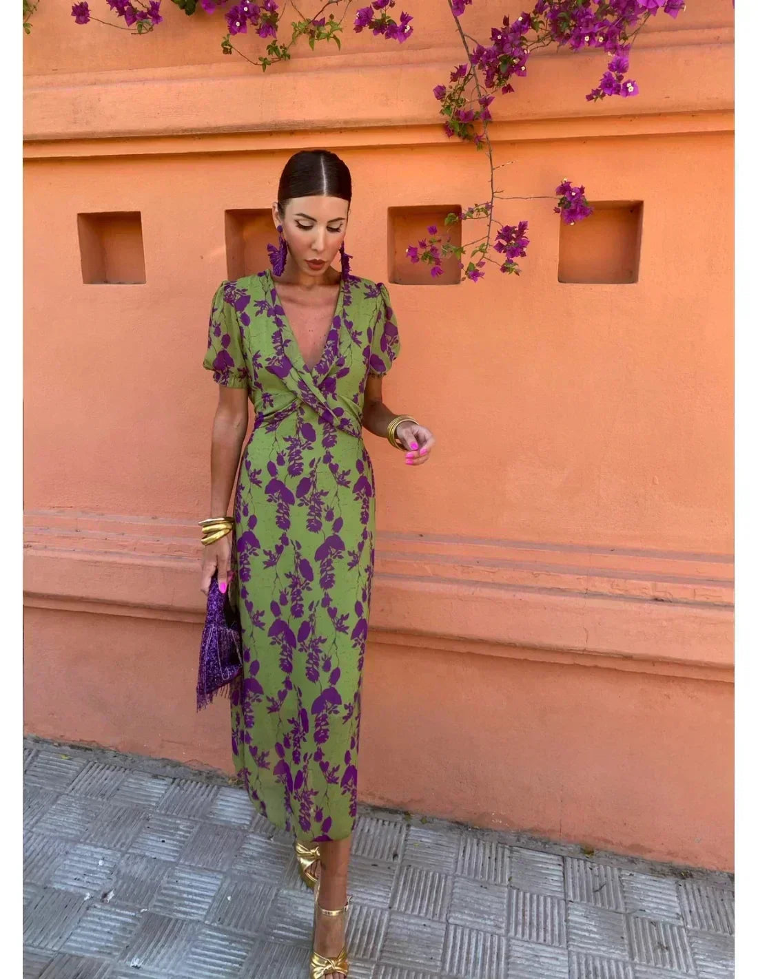 Nadine– Women Floral Print Wrap Dress - Image 6