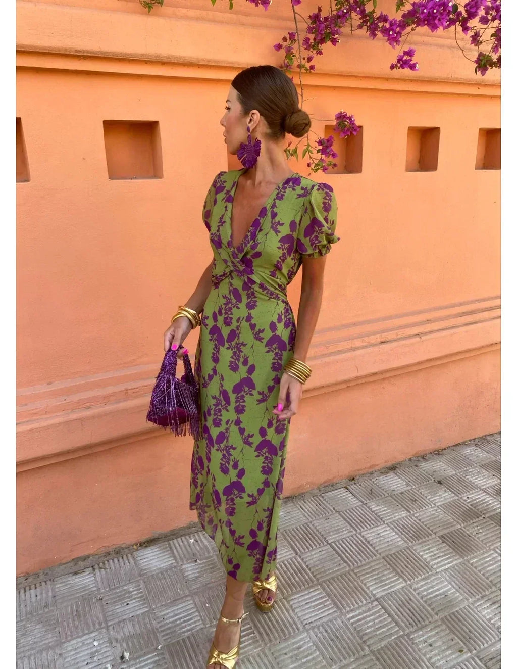 Nadine– Women Floral Print Wrap Dress - Image 5