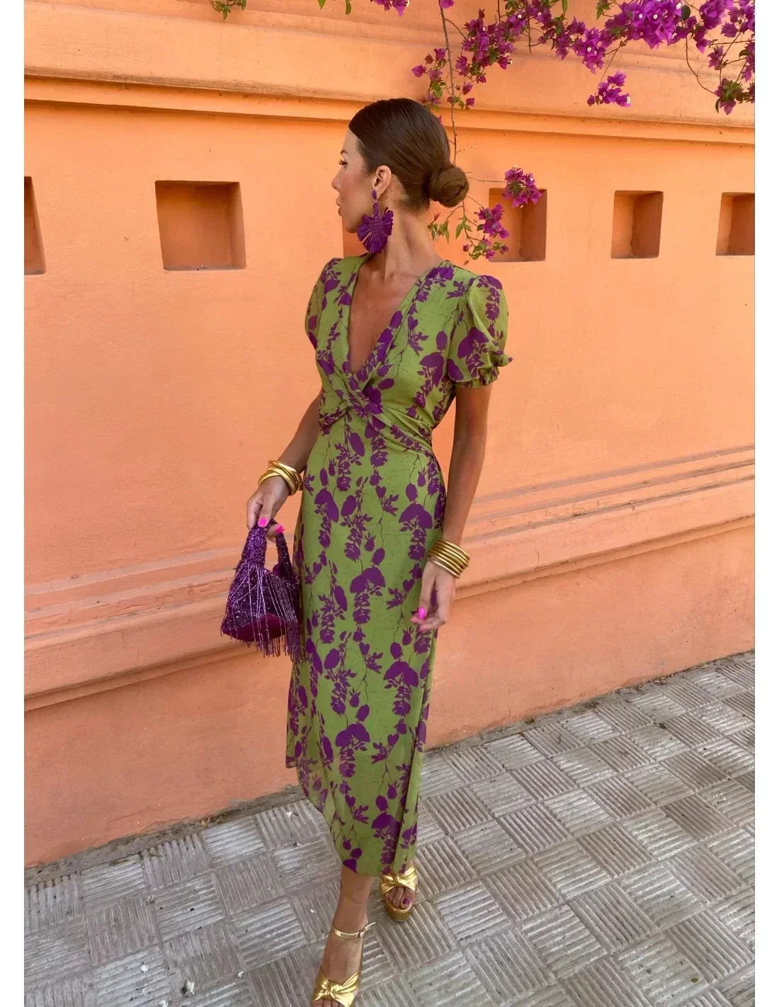 Nadine– Women Floral Print Wrap Dress - Image 5
