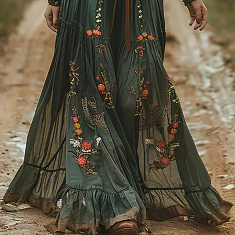 Erika – Floral Bohemian Dress - Image 3