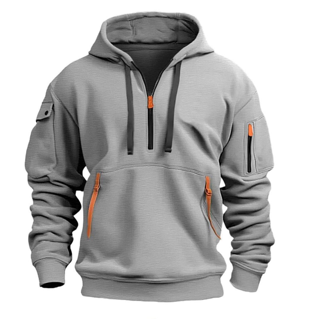 Men's Hoodie with Zippered Pockets and Hood - J&B; - 2 - Elvaroza.com