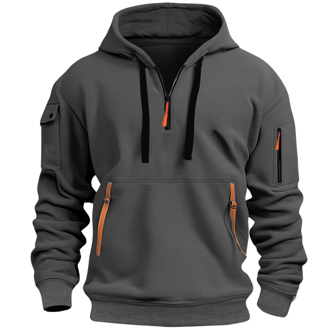 Men's Hoodie with Zippered Pockets and Hood - J&B; - 5 - Elvaroza.com