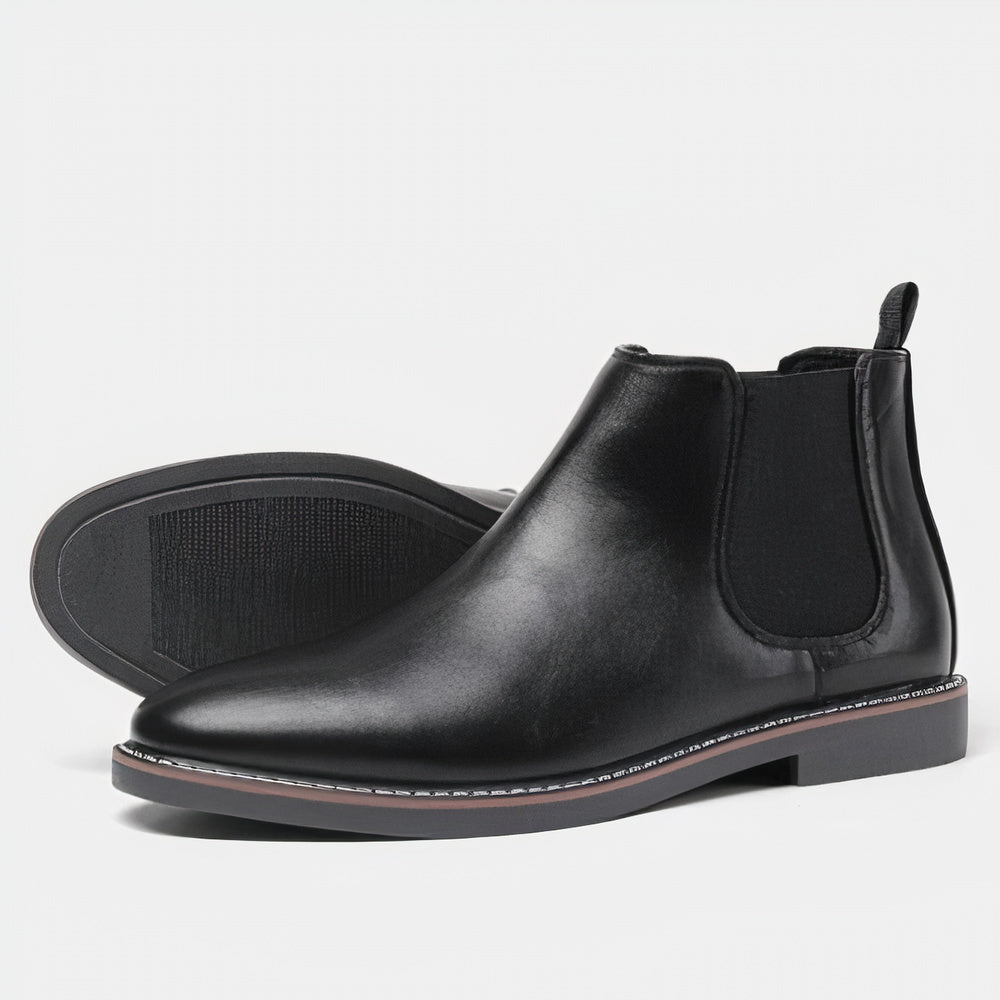 Men's Brown Chelsea Boots with Elastic Inserts - J&B; - 5 - Elvaroza.com